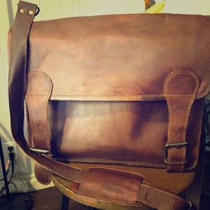 Brown Leather Messenger Bag